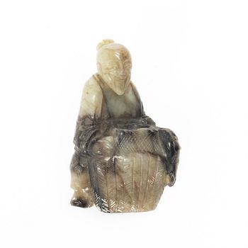 Figuriner, fem stycken, sten. Kina, 1900-tal.