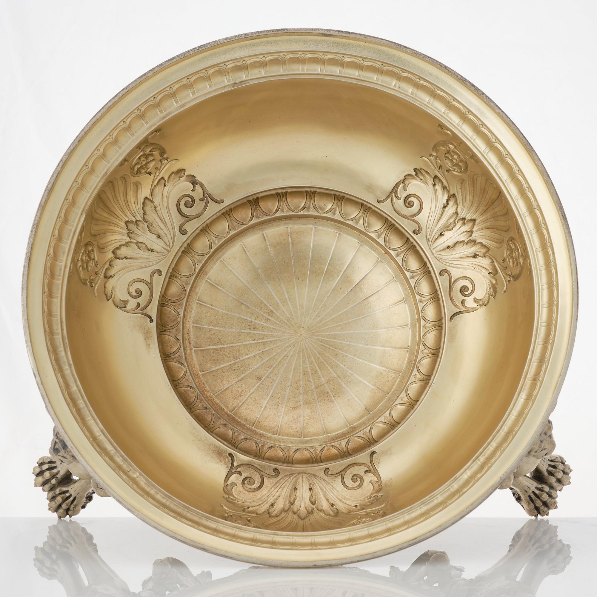 A German 20th century parcel-gilt silver thureen.