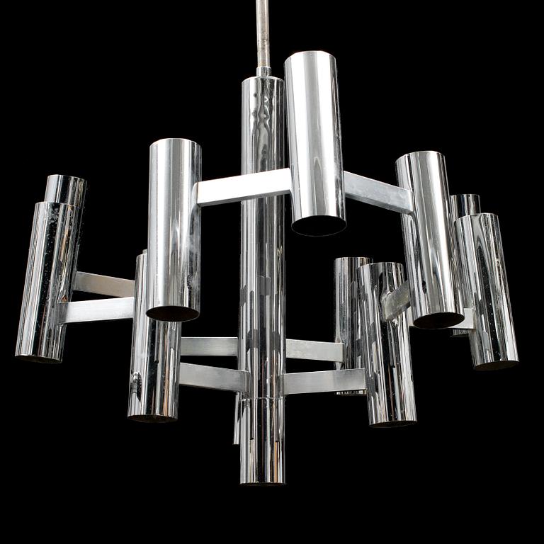 GAETANO SCIOLARI, a chrome ceiling light, probably Boulanger SA.