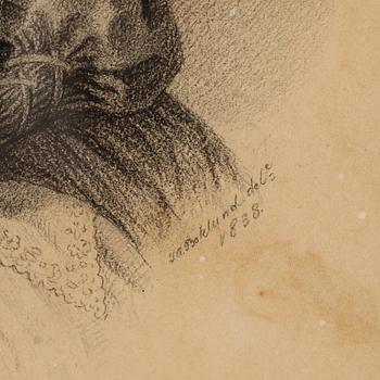 JOHAN CHRISTOFFER BOKLUND, 2 st, blyertsteckningar, signerade och daterade 1838.