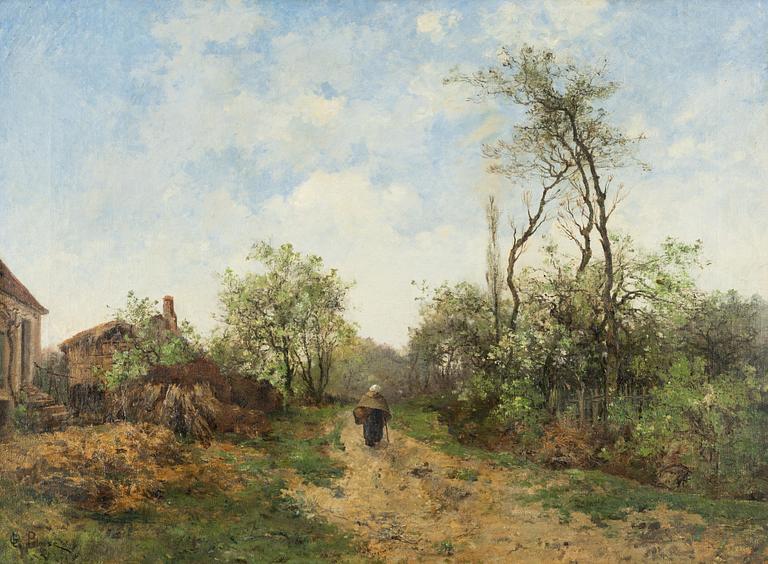 Léon Germain Pelouse, Landskap med vandrande kvinna.