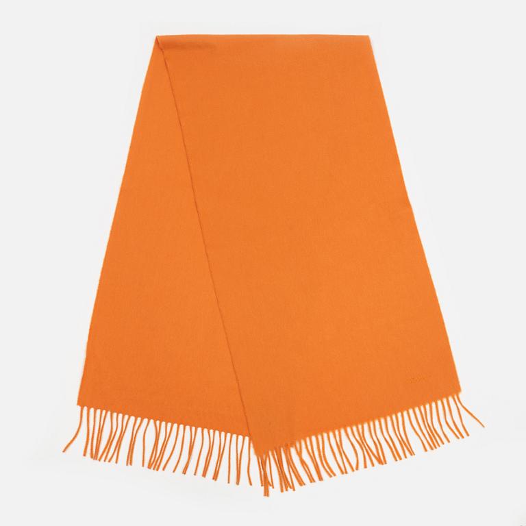 Hermès, a orange cashmere scarf.