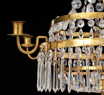 A late Gustavian early 19th century seven-light chandelier.