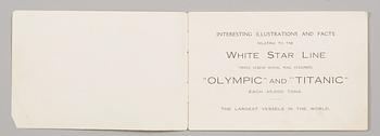 A White Star Line Agent's Brochure, OLYMPIC & TITANIC.