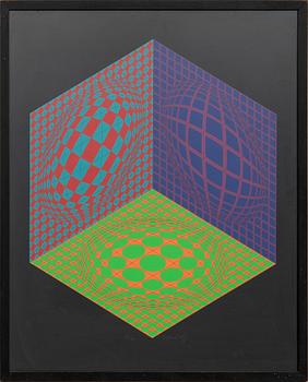 Victor Vasarely, Colour serigraph, untitled.