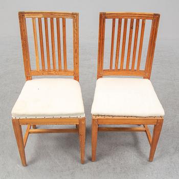 Six Swedish 19th century chairs.