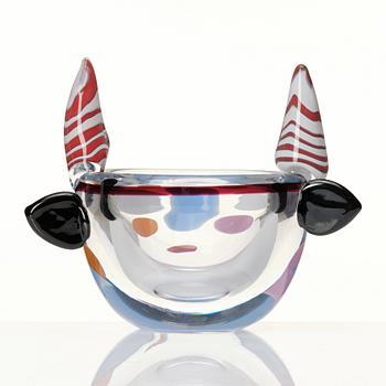 Erik Höglund, a glass sculpture/bowl, Strömbergshyttan, Sweden 1990.