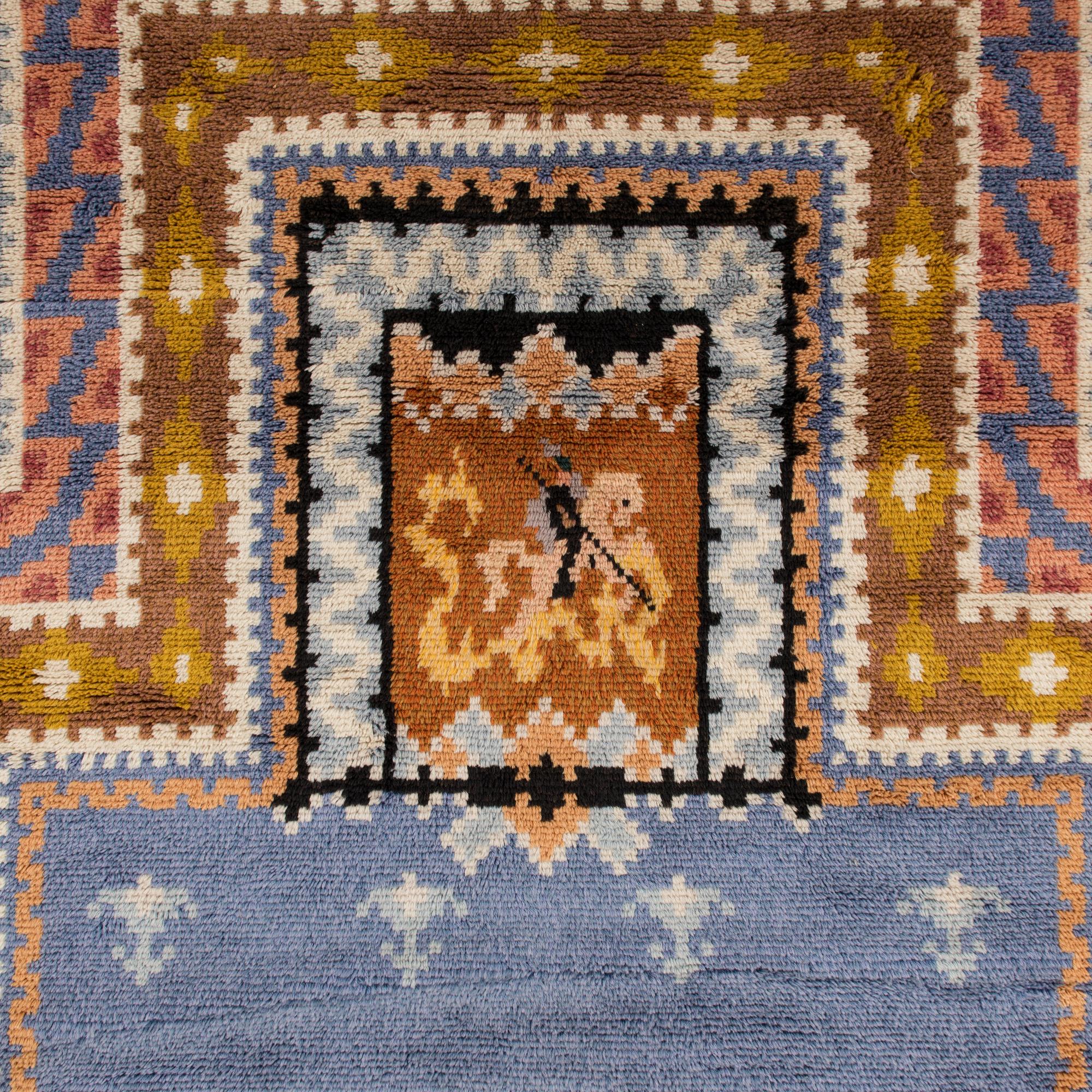 Lina Palmgren, a rug dated 1930, model for for Friends of Finnish Handicraft. Original sketch included.