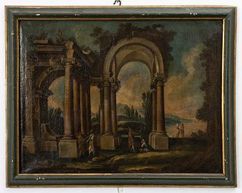 Italiensk skola. 1700-tal. Dörröverstycken, ett par.
