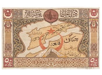 273. A turkish rug of ‘Gallipoli' design, signed c. 101 x 159 cm.