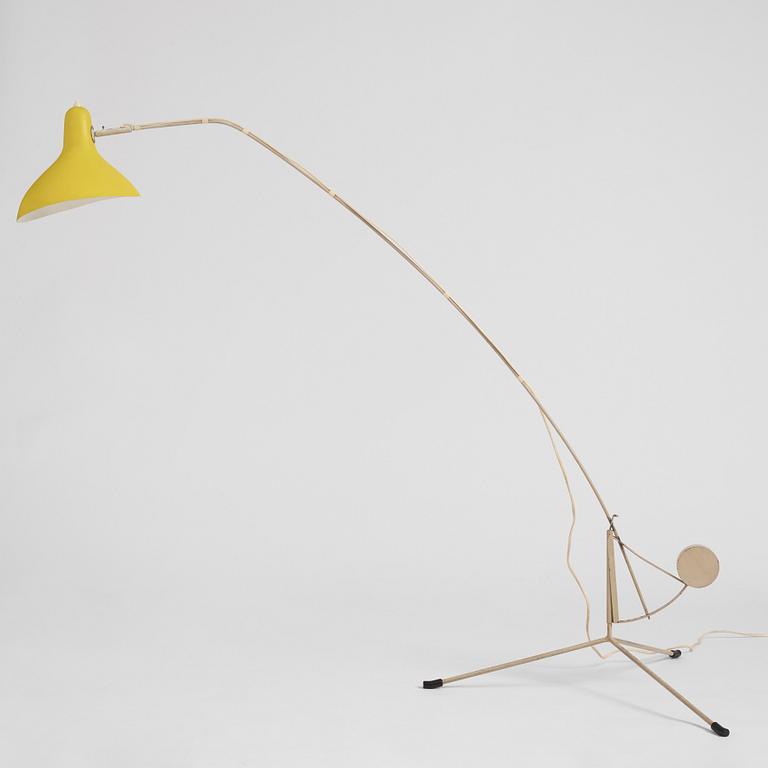 Bernard Schottlander, a lacquered steel floor lamp 'Mantis', made under license by Bergboms, Malmö Sweden 1950s.