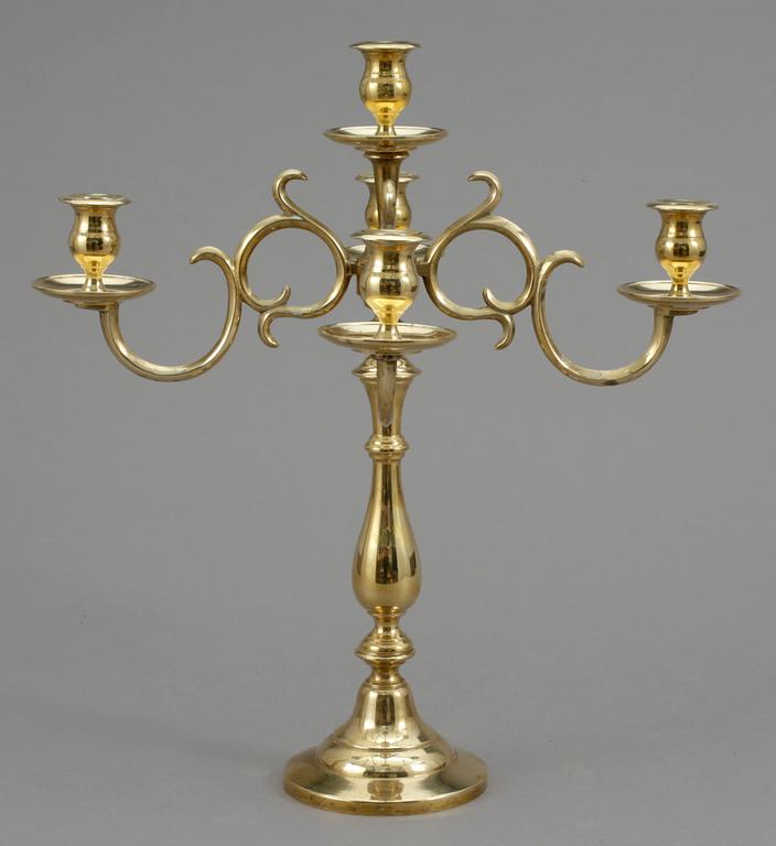 KANDELABER, mässing. Skultuna. 1900-tal.