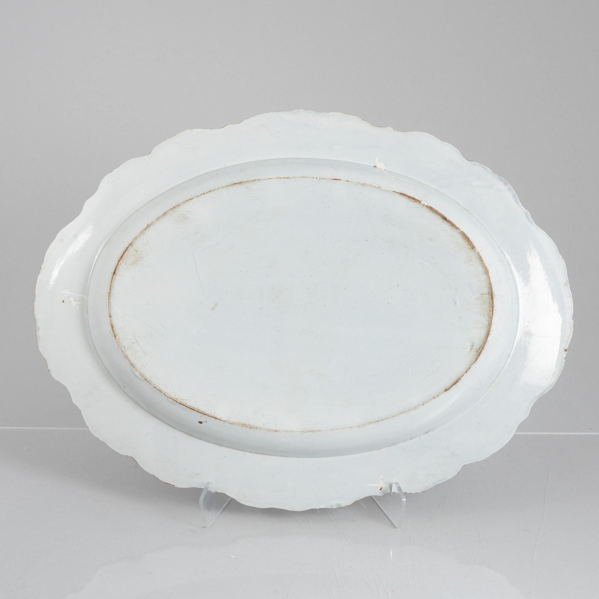 A Rococo earthenware serving dish, 18th century.