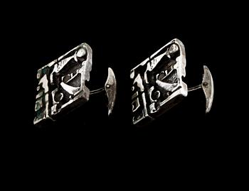 MANCHETTKNAPPAR, silver, Jorma Laine, Finland, 1977. Ca 19 g.