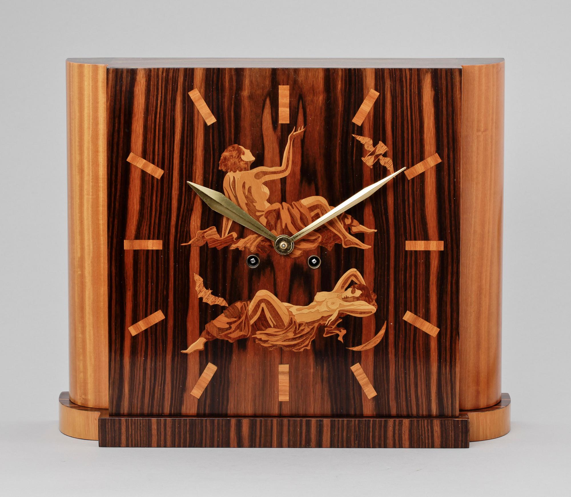 VÄGGUR / BORDSUR, Art Deco, Mjölby Intarsia, 1900-talets första hälft.