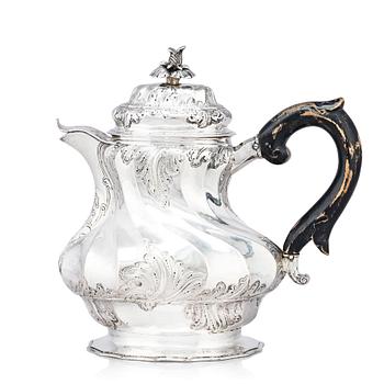 A Swedish 18th century silver coffee-pot, mark of Johan Grönwall, Vänersborg (1753-1784).