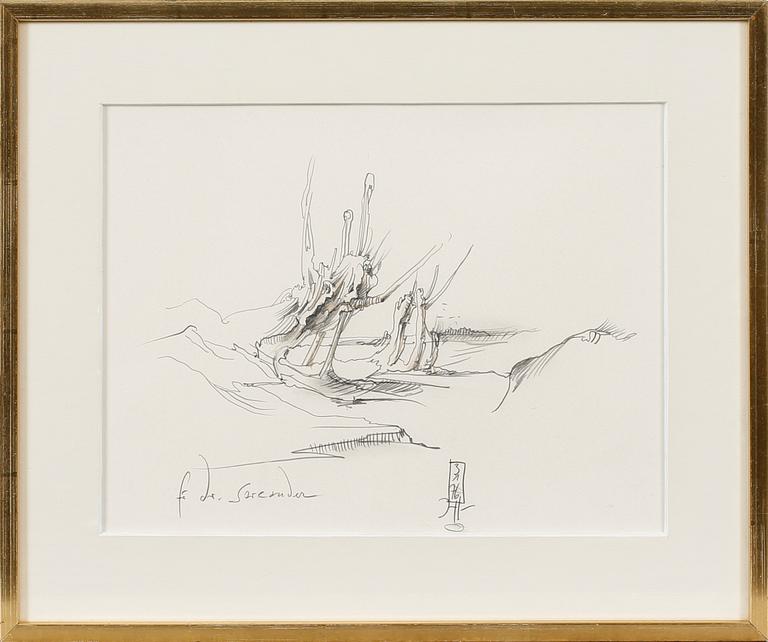 HORST JANSSEN, a drawing, signed HJ and dated 76.