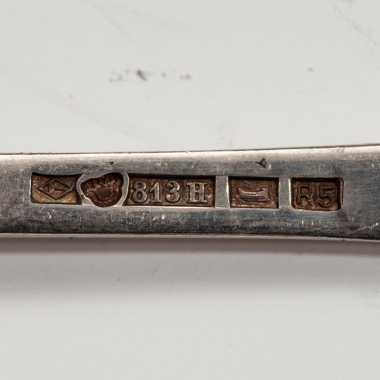 MATSKEDAR, 6 kpl silver, "Mussla" Uusi Kultaseppä Helsingfors 1922. Vikt 290 g.