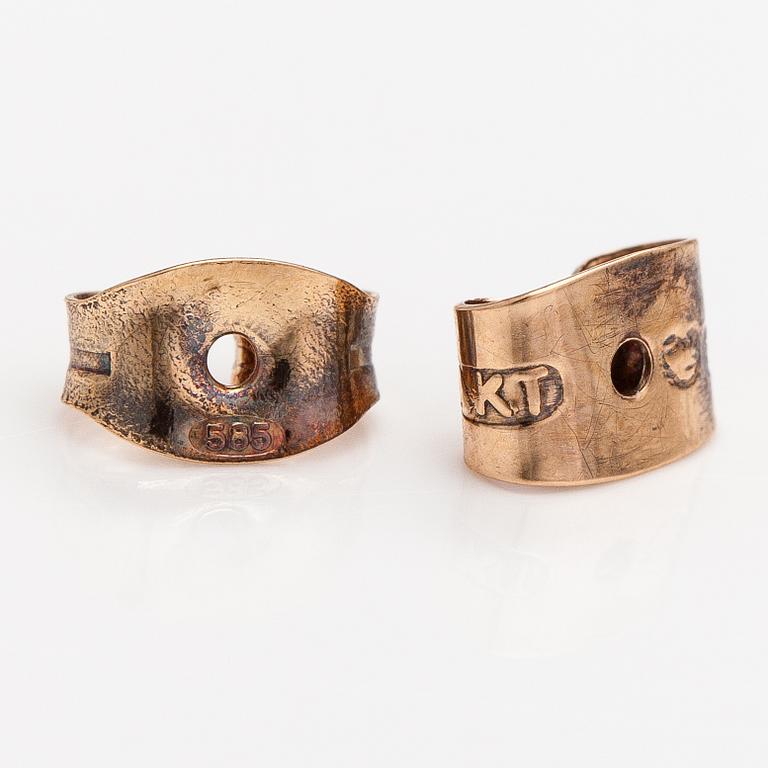 Korvakorupari, 14K kultaa, timantteja n. 0.08 ct yht.