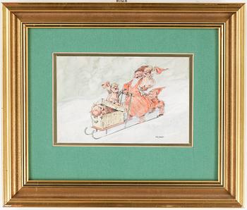 ROBERT HÖGFELDT, gouache, signerad.