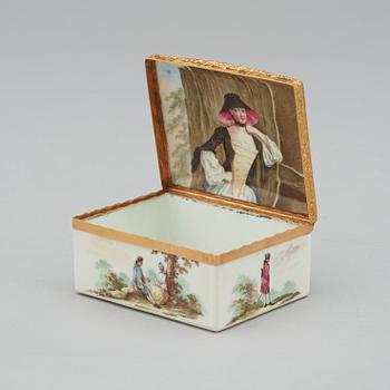 An 18th century enamel and copper snuff-box.