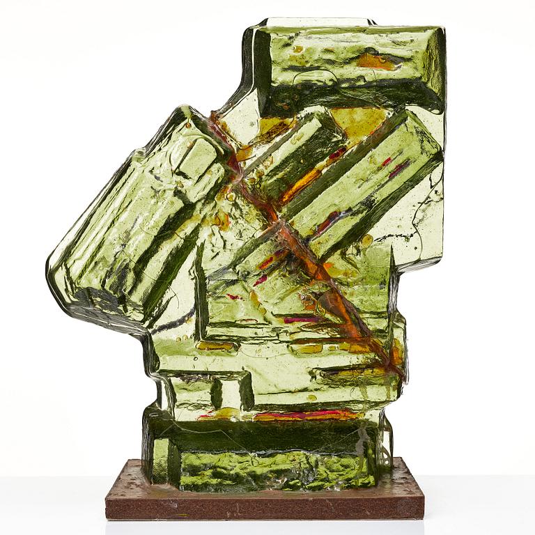 Edvin Öhrström, a cast glass sculpture, Lindshammar glassworks, Sweden probably 1960s.