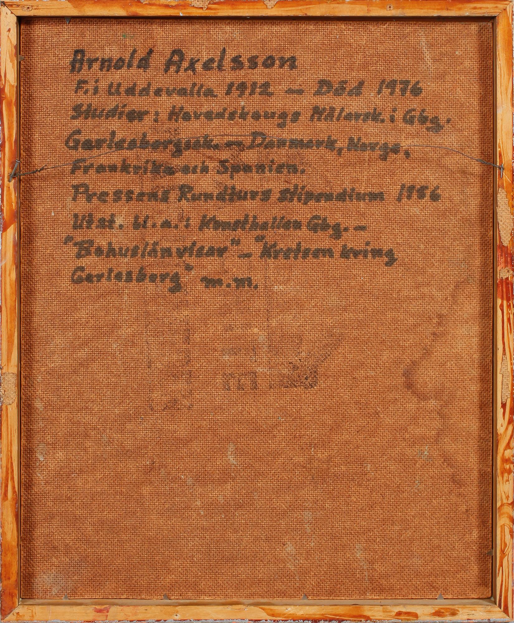 ARNOLD AXELSSON, olja på pannå, signerad.