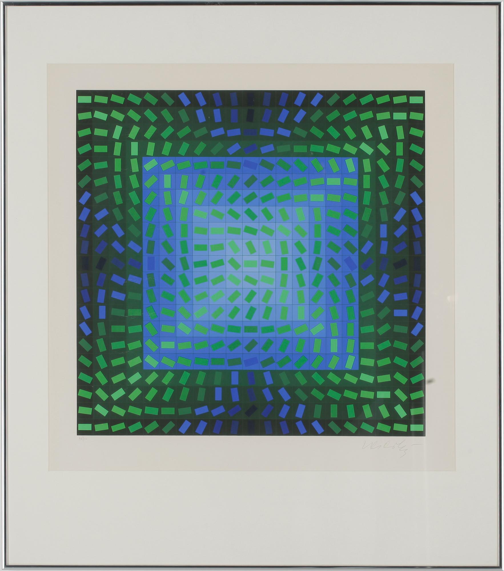 VICTOR VASARELY, färglitografi, signerad o numrerad: 75/100.