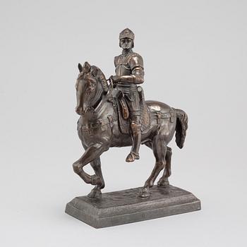 ANDREA DEL VERROCCHIO, kopia efter, skulptur, mörkpatinerad metall, 1900-tal.
