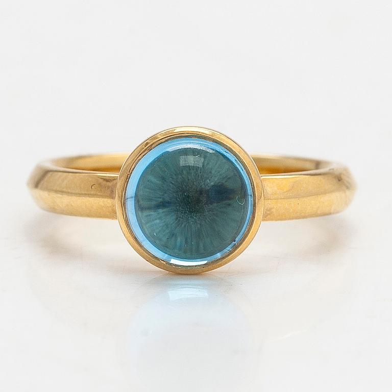 Georg Jensen, an 18K gold  'Moonrise' ring with a cabochon-cut topaz.