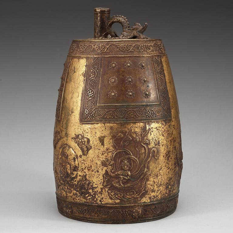 A Buddhist bronze temple bell, Korea, Koryo 14th-15th Century.