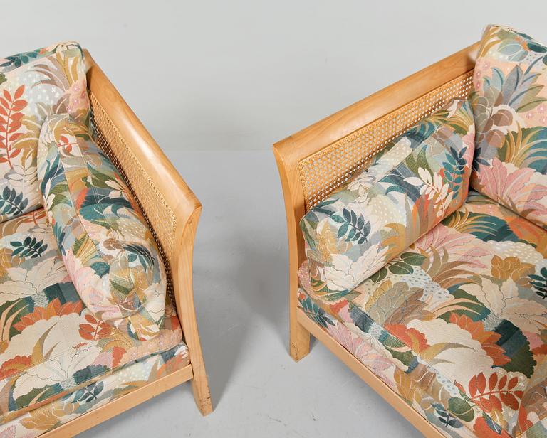 FÅTÖLJER, ett par, "Rotang", Arne Norell, 1900-talets andra hälft.