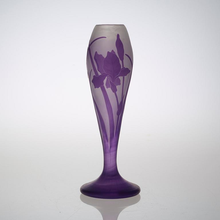 A Karl Lindeberg Art Nouveau cameo glass vase, Kosta.