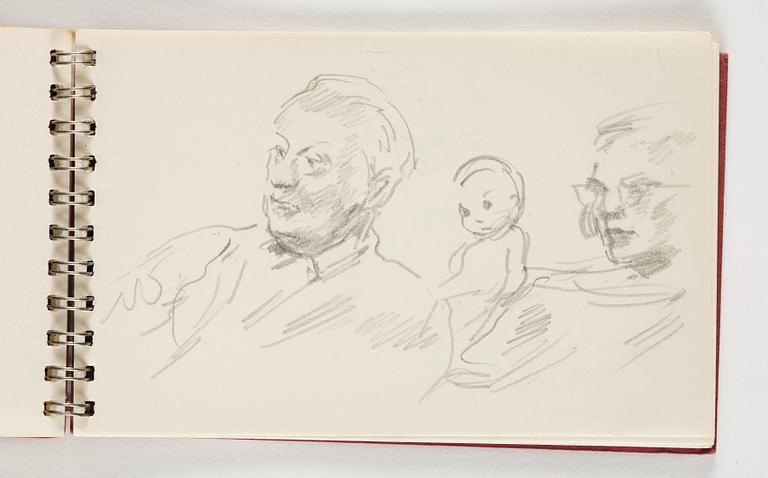 Lotte Laserstein, 10 små skissblock med teckningar.