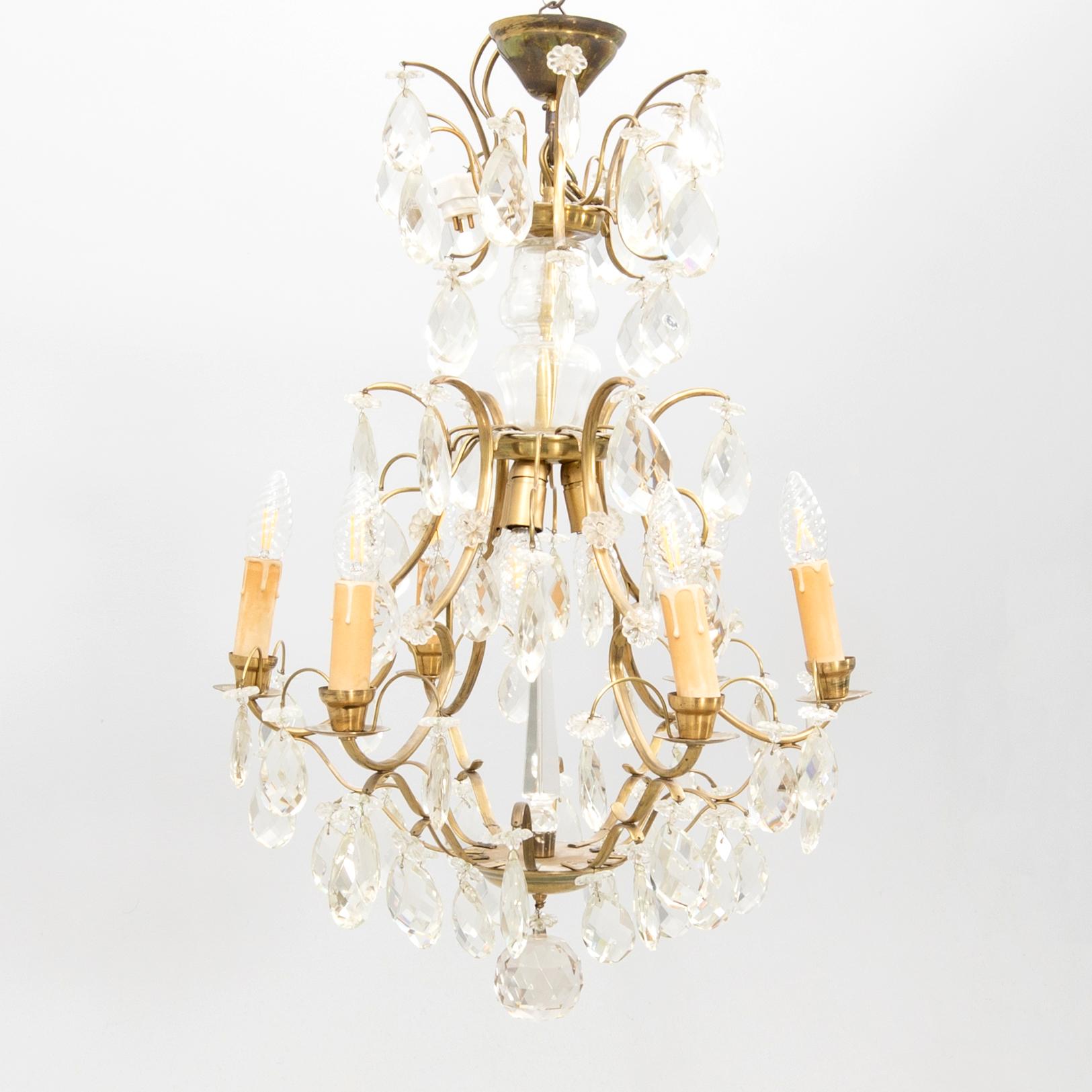 Chandelier in Baroque style, mid-20th century.