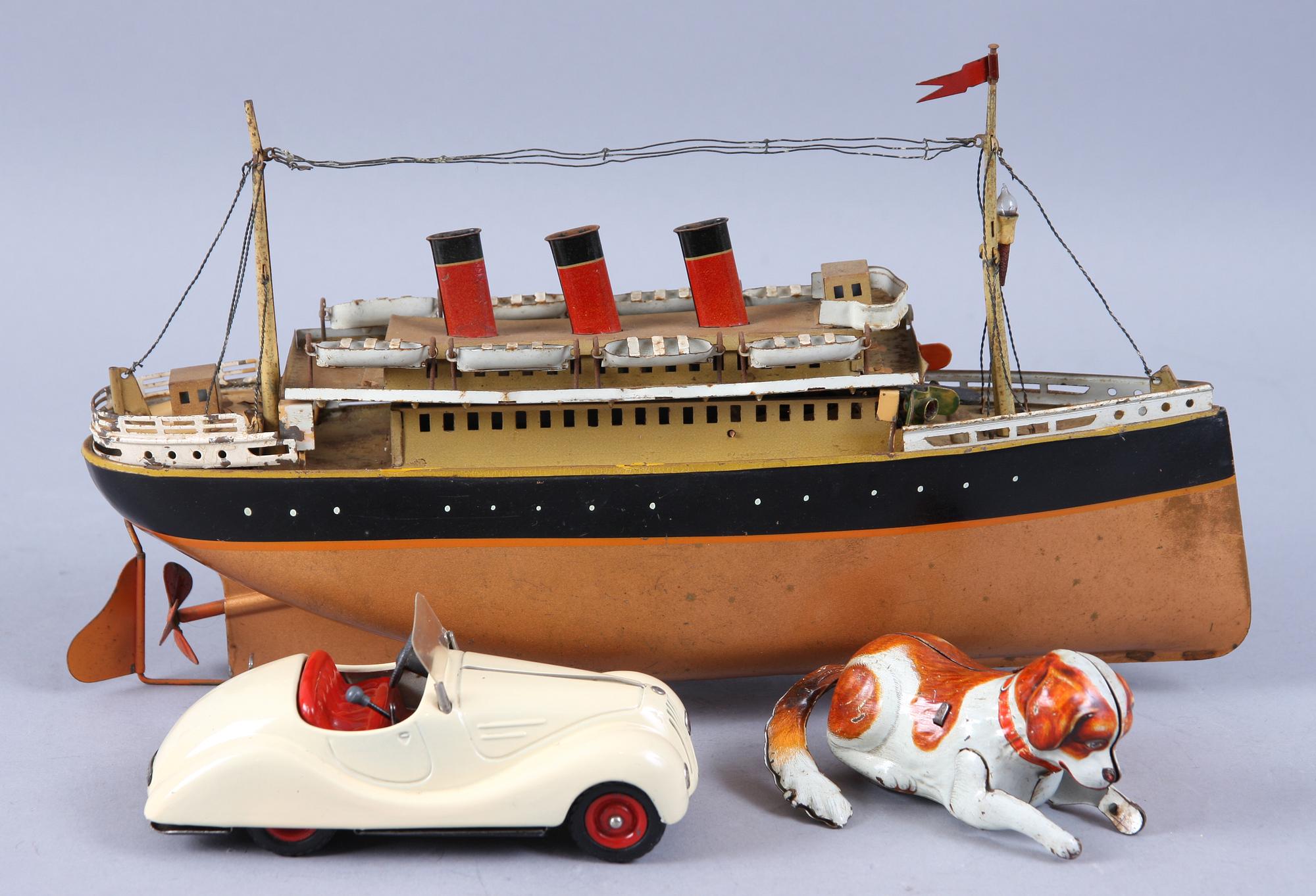 PARTI LEKSAKER, 3 delar, bla Schuco, omkring 1900-talets mitt.