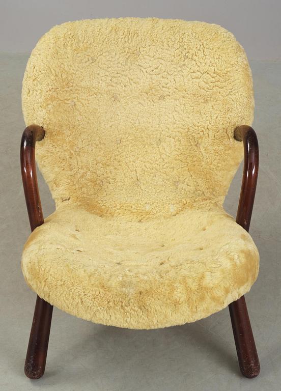 FÅTÖLJ, "Clam Chair" / "Muslinge", Philip Arctander, tillskriven, 1940/50-tal.