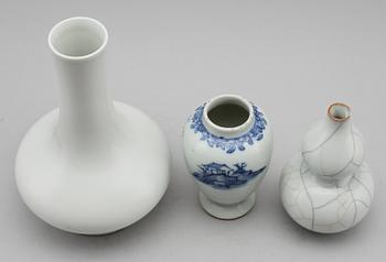 VASER, 3 st, porslin, Kina, 1900-/2000-tal.