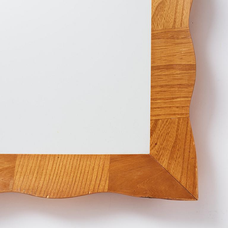 Swedish Modern, an elm mirror, Fröseke, 1940-50s.