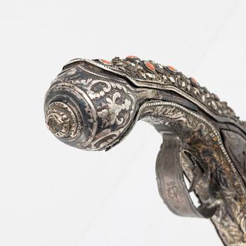 A Turkish flintlock pistol, from around the year 1800.