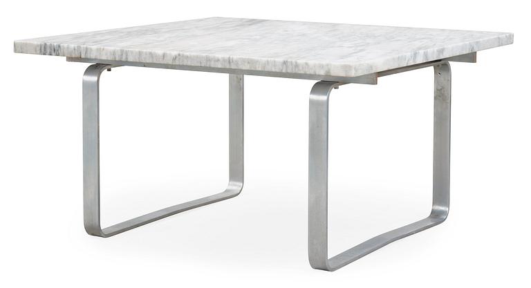 A Hans J Wegner 'CH-106' steel and marble sofa table, Johannes Hansen, Denmark.