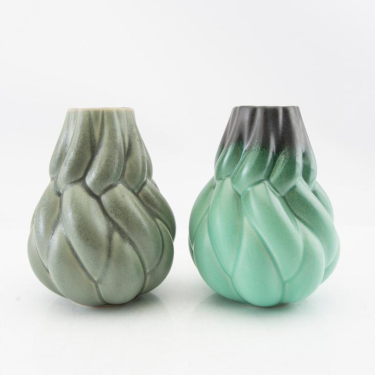 Lisa Hilland, vases 4 pcs "Eda" for Myltha, 21st century glazed stoneware.