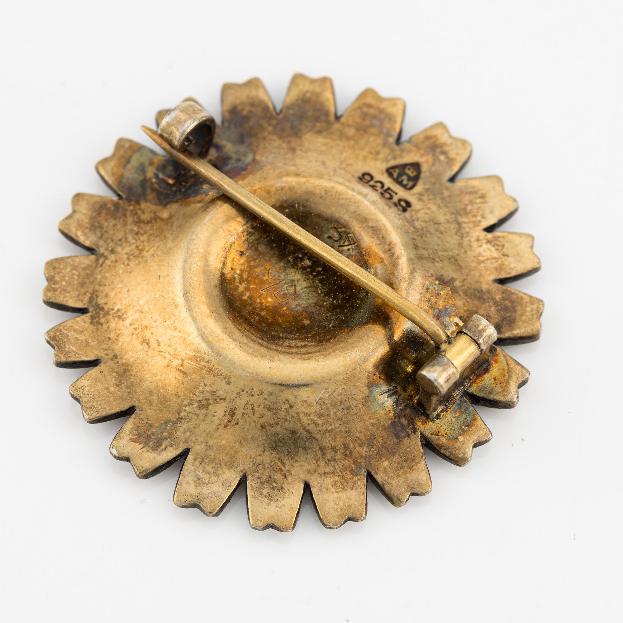 Enamel silver brooch, A. Michelsen, Denmark.