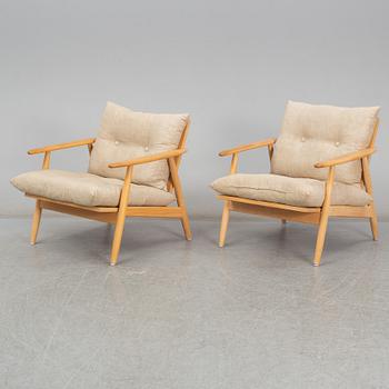 A pair of 'Esbjerg' birch easy chairs, Ikea.