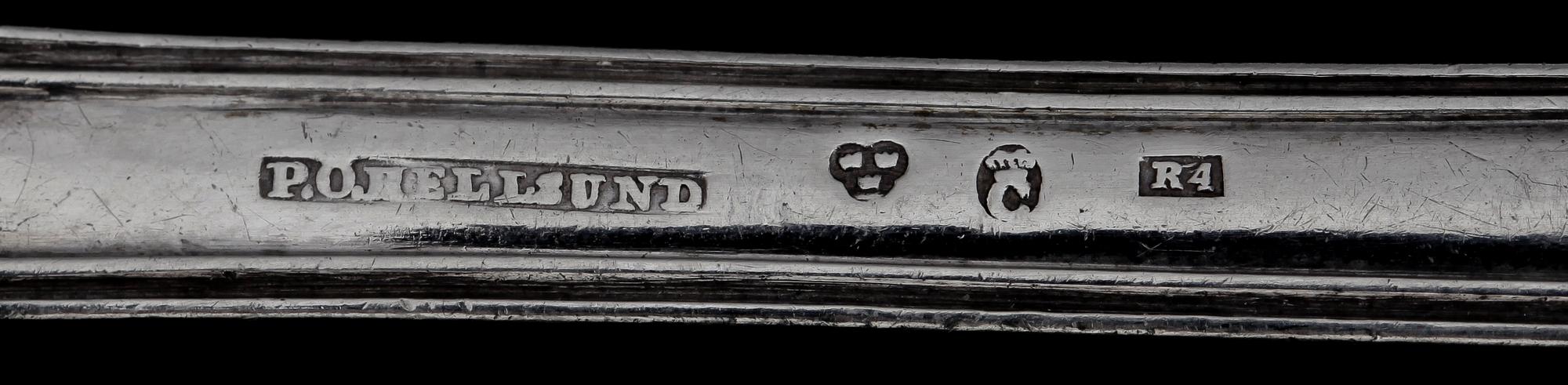 PARTI BESTICK, 15 delar, silver, bl a Pehr Zethelius, främst Sverige 1700-1800-tal. Totalvikt c:a 920 gram.