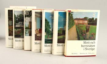 BÖCKER, "Svenska slott och herresäten", 9 band, och "Säterier och gamla gårdar i Stockholmstrakten", Gösta Selling.