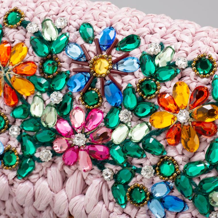 DOLCE & GABBANA, a 'Miss Bonita Satchel' embellished straw bag.