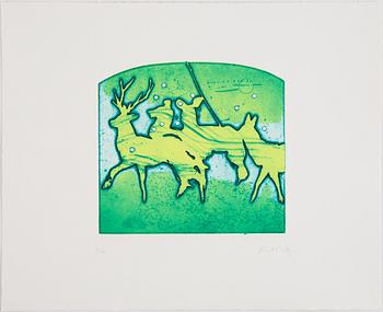 Ernst Billgren, "The end of all animals", portfolio bestående av 12 etsningar, signerad och numrerad 3/40.