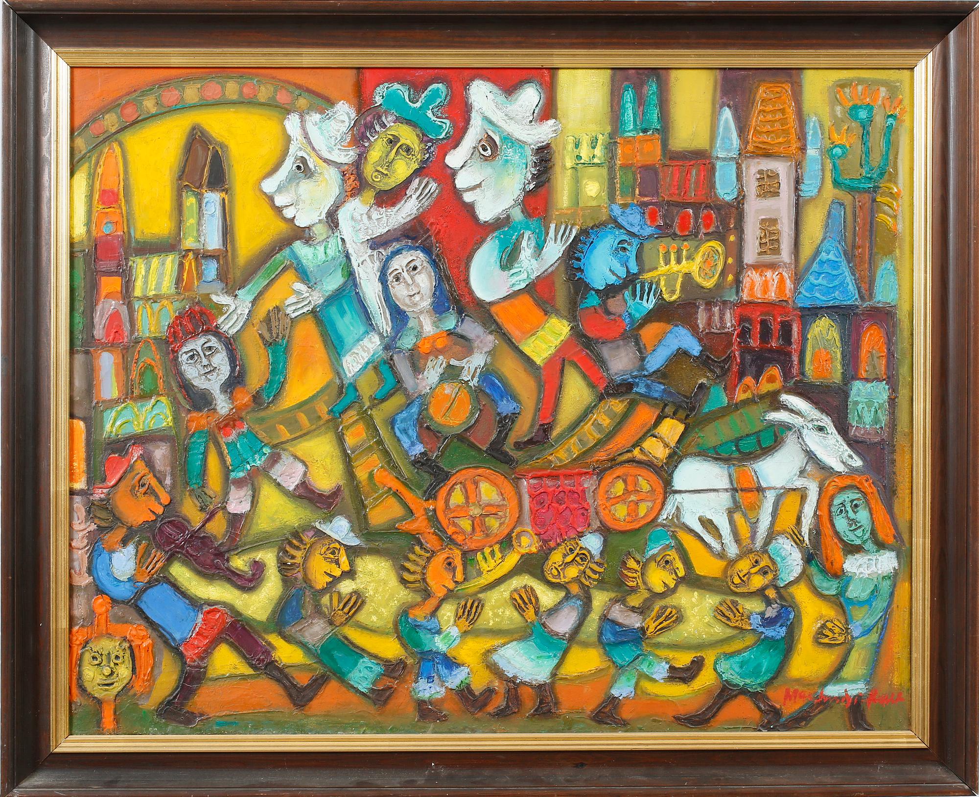 LOUIS MARCHAND DES RAUX, oil on canvas, signed.