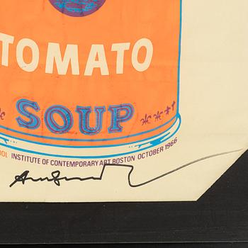 Andy Warhol, "Campbell's soup can on shopping bag".